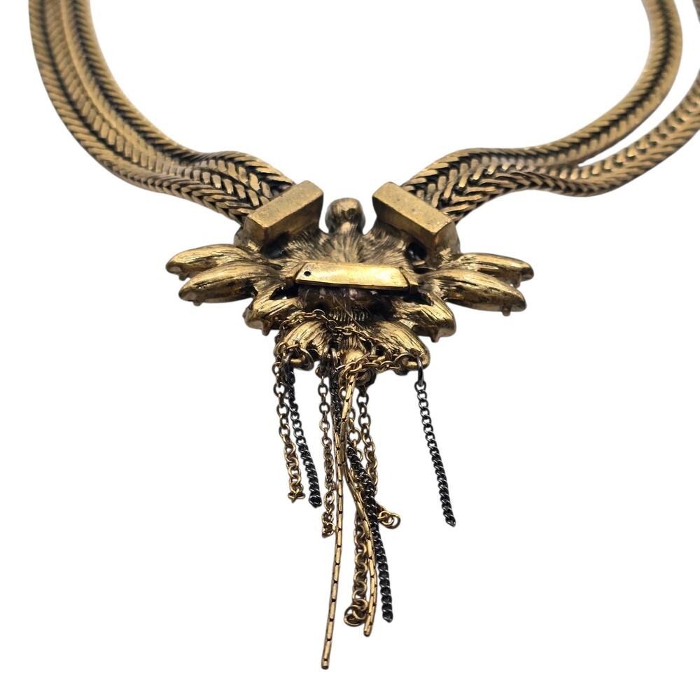 Necklace Butterfly Crystal Clustered Signed Loft Double Herringbone Chain SK3318 - Picture 5 of 10